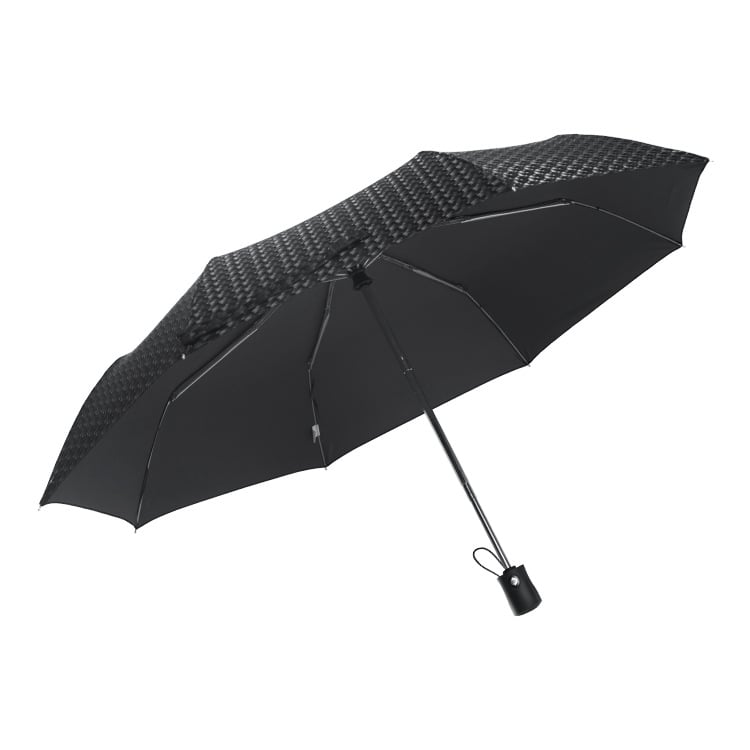 Umbrelă cu trei secțiuni, model lună, deschidere/închidere automată, cadru cu 8 spițe, mâner din plastic