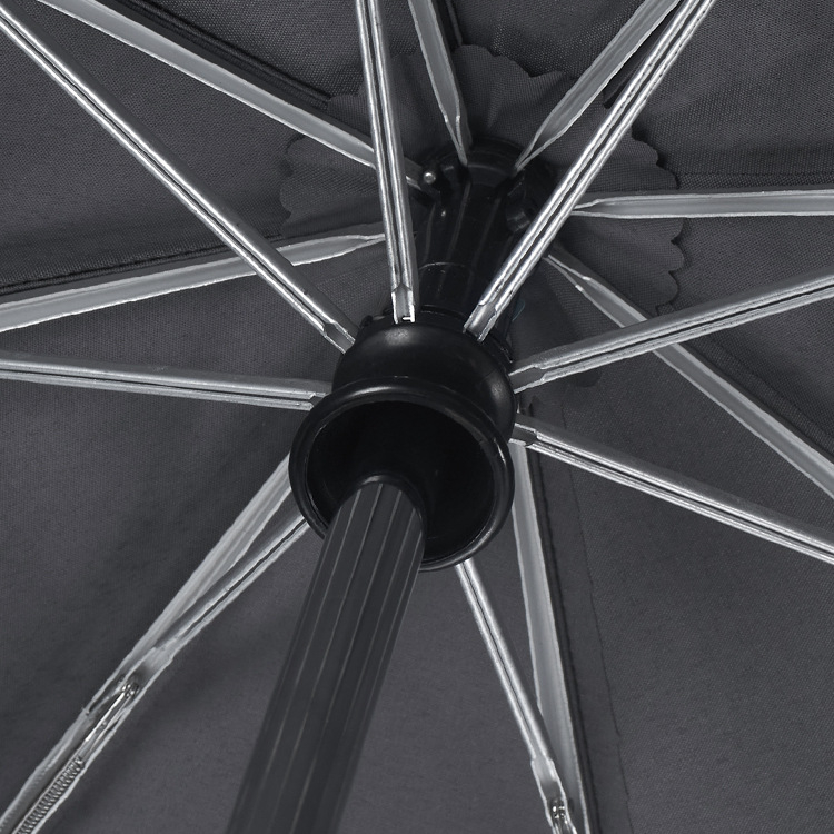 Umbrelă cu trei secțiuni, model lună, deschidere/închidere automată, cadru cu 8 spițe, mâner din plastic