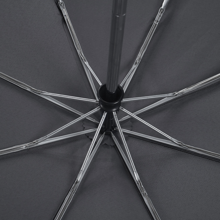 Umbrelă cu trei secțiuni, model lună, deschidere/închidere automată, cadru cu 8 spițe, mâner din plastic