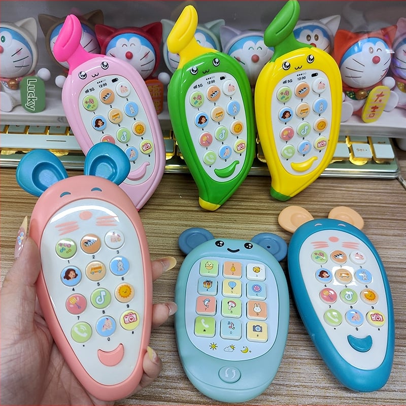 Jucărie de educație timpurie, de mână, mușcabilă, cu muzică și voce, corp ABS, multifuncțională, pentru copii 0–3 ani