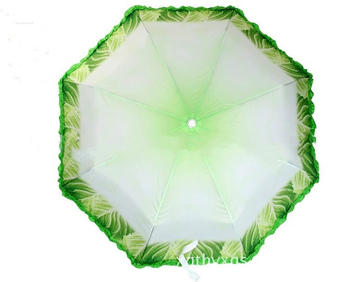 Umbrelă cu trei segmente, rame din aliaj, tijă din fier, 8 brațe, deschidere manuală, design creativ în stil varză