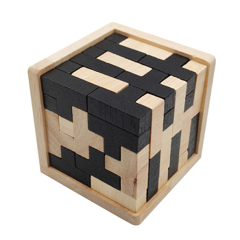 Puzzle din lemn Luban Lock — 54T, inspirat de Tetris, pentru adulți și adolescenți 14+, relaxare mentală, ambalaj blister