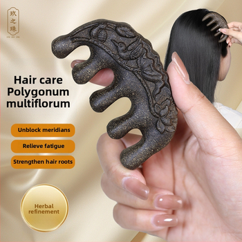 Fából készült gyógynövény fésű Polygonum multiflorum a fejbőr masszírozásához és a meridiánok stimulálásához – Hagyományos kínai orvoslás