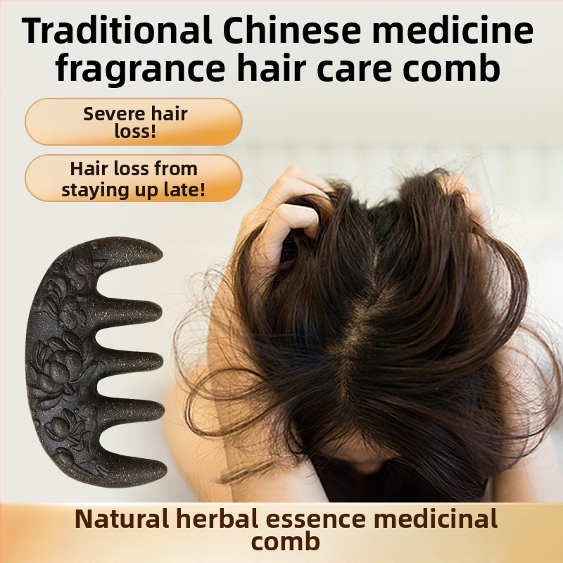 Fából készült gyógynövény fésű Polygonum multiflorum a fejbőr masszírozásához és a meridiánok stimulálásához – Hagyományos kínai orvoslás