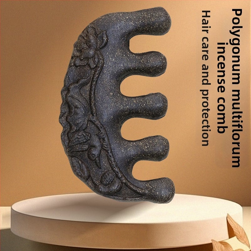 Fából készült gyógynövény fésű Polygonum multiflorum a fejbőr masszírozásához és a meridiánok stimulálásához – Hagyományos kínai orvoslás