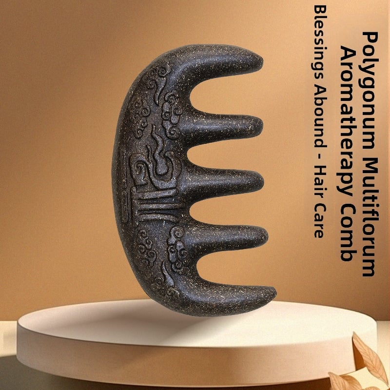 Fából készült gyógynövény fésű Polygonum multiflorum a fejbőr masszírozásához és a meridiánok stimulálásához – Hagyományos kínai orvoslás