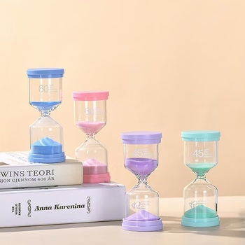 Clepsidră cronometră pentru elevi și copii, sticlă borosilikat, turnare prin suflare, design modern minimalist, 15/30/60 minute