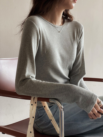 Női Tencel kötött alaprétegű felső, színblokkal, hosszú ujjú, magas gallér, 70-80% Lyocell