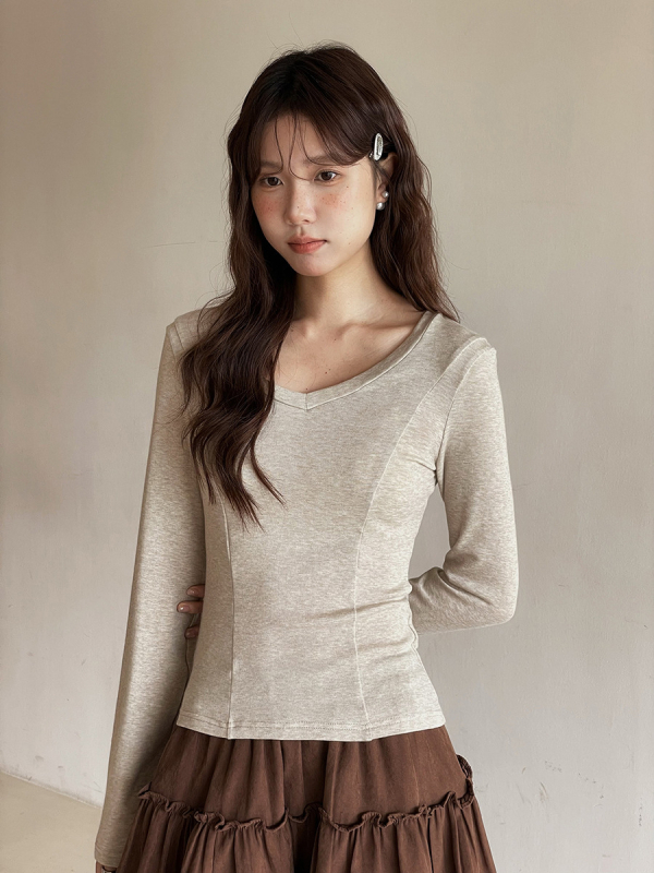 Női Tencel kötött alaprétegű felső, színblokkal, hosszú ujjú, magas gallér, 70-80% Lyocell