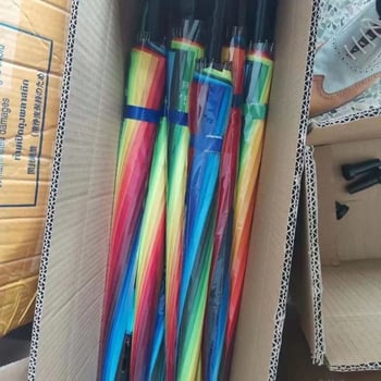 Kišobran s 14 rebara od fiberglasa, duga drška, ručno otvaranje i zatvaranje, tkanina otporna na udarce