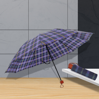 Poliesterski kišobran s trodijelnom konstrukcijom, 8 rebara, ručno otvaranje, ispis logotipa