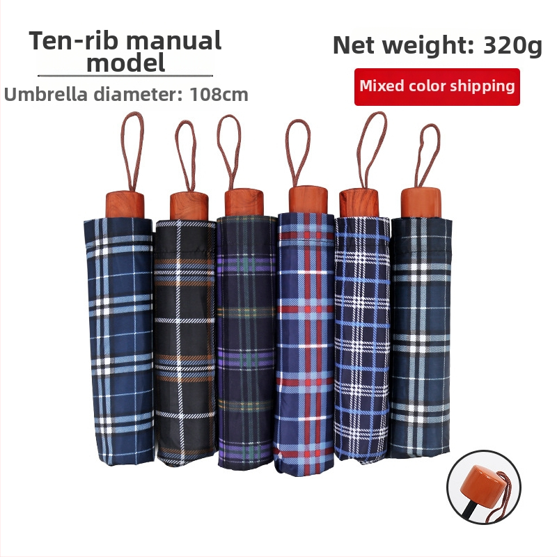 Poliesterski kišobran s trodijelnom konstrukcijom, 8 rebara, ručno otvaranje, ispis logotipa