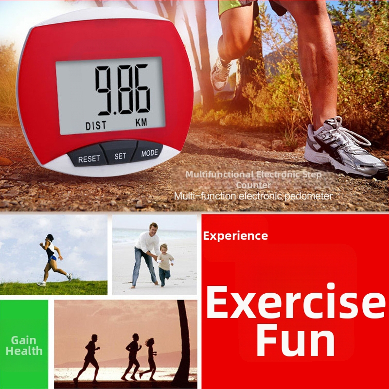 Μετρητής βημάτων με Μεγάλη Οθόνη, ABS Κέλυφος, Πολυλειτουργικός Μετρητής Θερμίδων για Τρέξιμο και Πεζοπορία