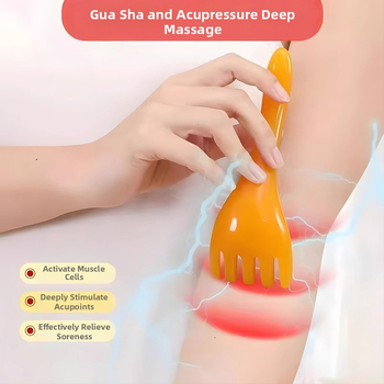 Masážny prístroj na hlavu s piatimi pazúrmi – bambusový materiál, tlačené logo