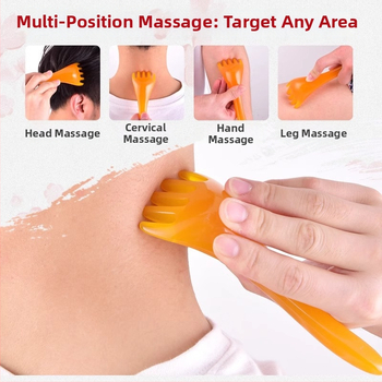 Masážny prístroj na hlavu s piatimi pazúrmi – bambusový materiál, tlačené logo