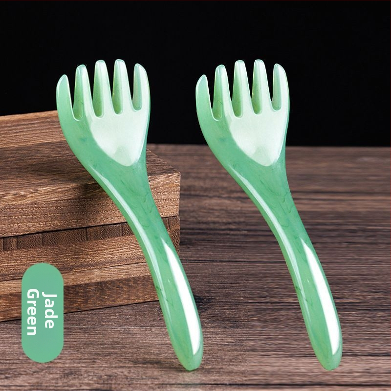 Masážny prístroj na hlavu s piatimi pazúrmi – bambusový materiál, tlačené logo