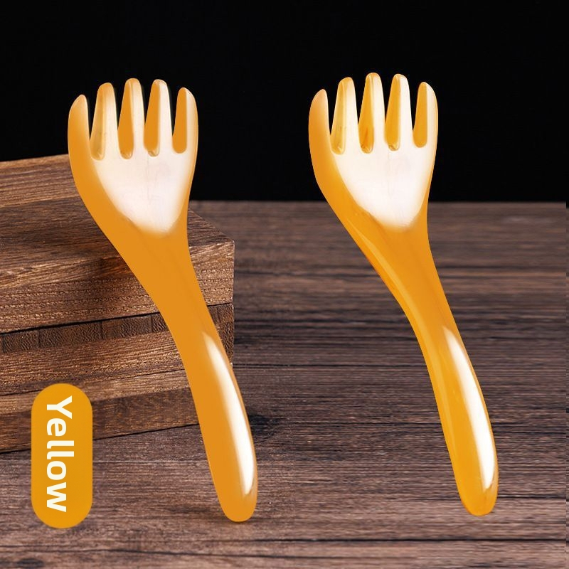 Masážny prístroj na hlavu s piatimi pazúrmi – bambusový materiál, tlačené logo