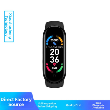 M6 smart náramok s batériou 90 mAh, hmotnosť 42 g, plastová konštrukcia a TPU pásik, výdrž pod 7 dní