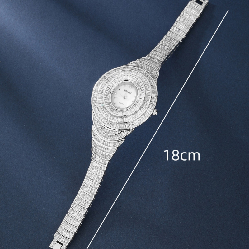 Bridetalk originalni dizajn Ženski kvarcni sat s cirkonijskim kamenjem i dijamantima, Pc11 elektronički mehanizam, bakreno kućište i kaiš, okrugli brojčanik, vodootporan do 30 m