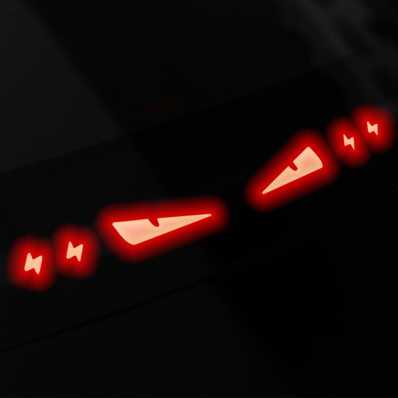 Tesla Model 3/Y високопозиционна спирачна светлина проекционна платка – декоративна лепенка за задни светлини, имитационен карбон, геометричен модел, монтаж с вакуумна щипка, персонализируема