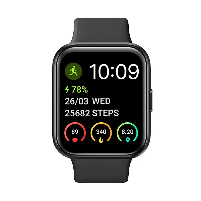 Brățară inteligentă cu apeluri Bluetooth, monitorizare ritm cardiac și oxigen din sânge, asistent vocal Alexa, modul multi-sport, afișaj TFT