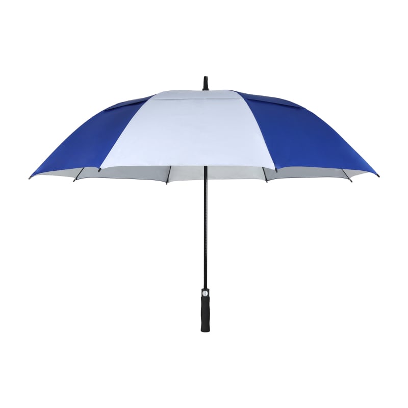 Umbrelă de golf cu 8 brațe, cupolă cu două straturi, deschidere automată, țesătură 210T, nervuri din fibră, mâner din spumă