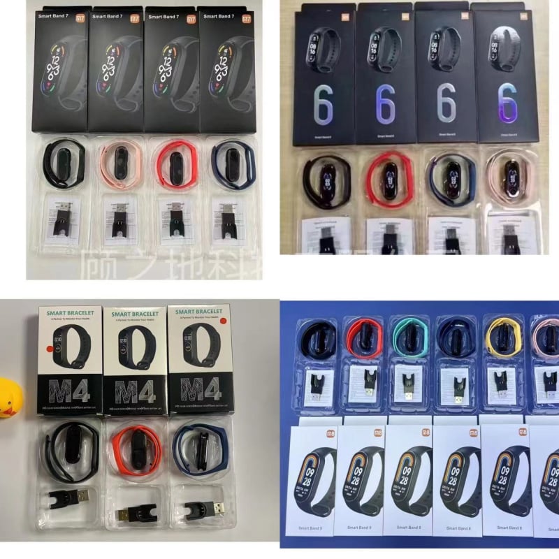 M4/M5/M6/M7 Λουράκι Smartwatch με Bluetooth ειδοποιήσεις, Μετρητής βημάτων και Παρακολούθηση Υγείας, IPS οθόνη, Φόρτιση USB, Λουράκι σιλικόνης