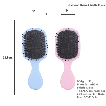 Mini kefka s vzduchovým vankúšom na masáž vlasov, mokré/suché použitie, ABS telo, štetiny z bravčových chlpov