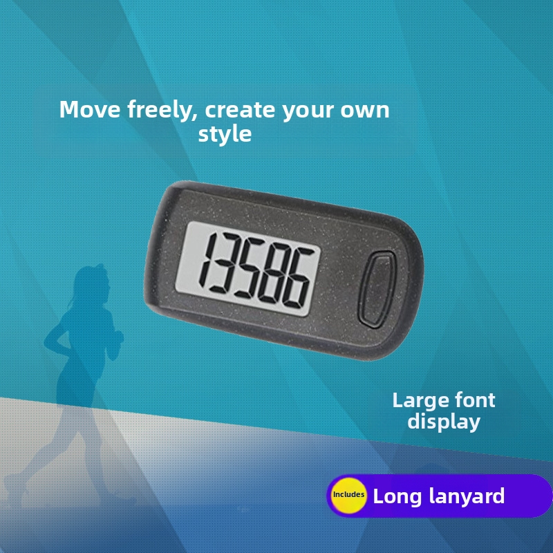 Pedometer s 3D veľkou obrazovkou, jednofunkčný, ABS telo, vhodný pre seniorov na beh a chôdzu