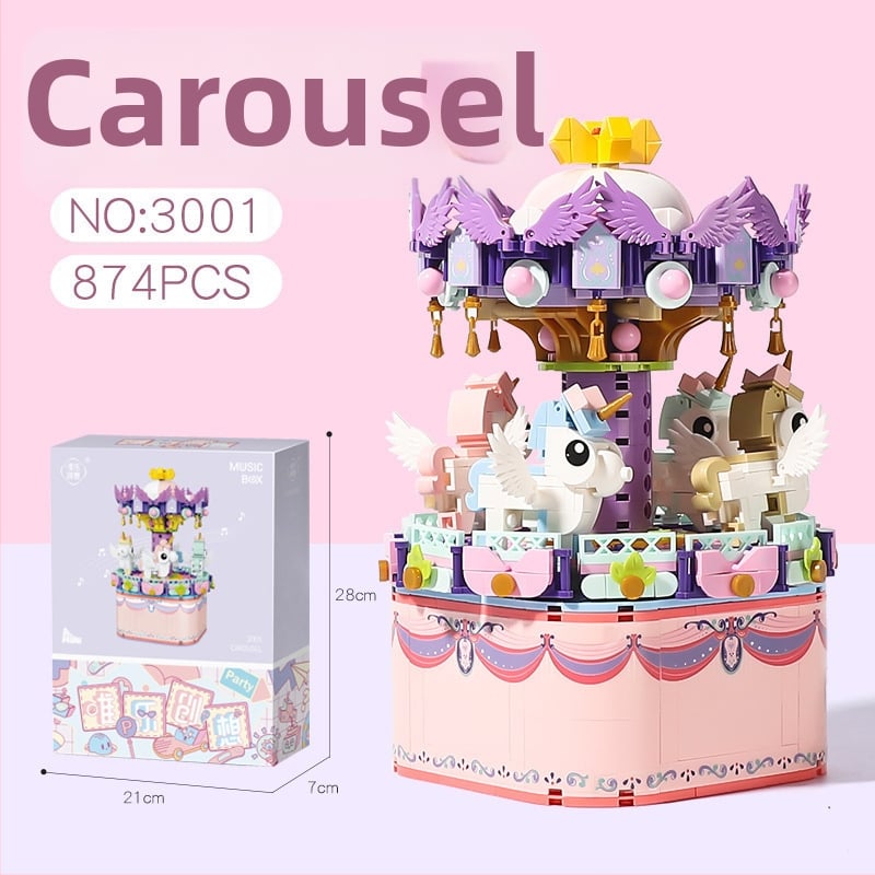 Építő blokkok zenemű dobozzal: ABS műanyag, 800+ darab, zenei funkció, 7–14 éveseknek, DIY