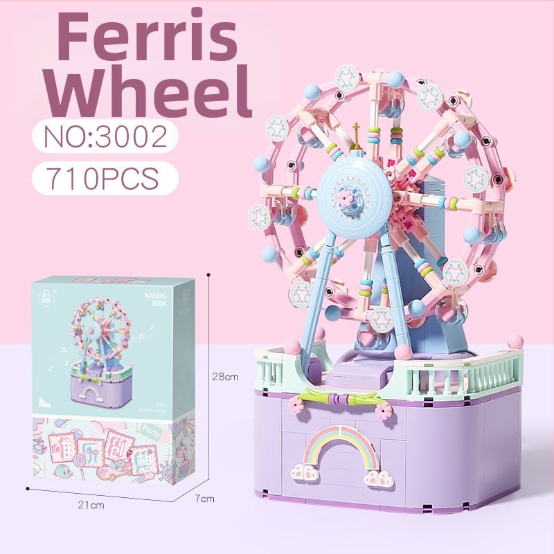 Építő blokkok zenemű dobozzal: ABS műanyag, 800+ darab, zenei funkció, 7–14 éveseknek, DIY