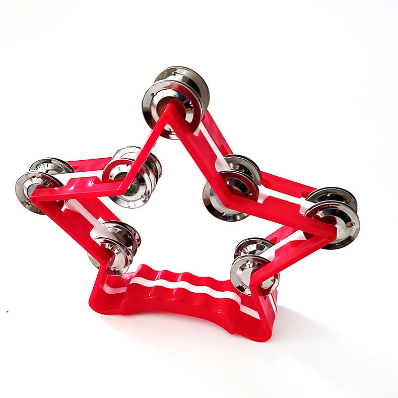 Műanyag csörgő ötágú csillag mintával, PP anyag, súly 185 g, 4–6 éves gyermekeknek