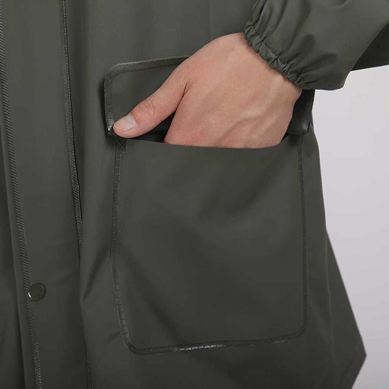 Set kišnog kaputa i kišnih hlača od pletenog materijala – za odrasle, unisex, za planinarenje i vožnju biciklom, vodootporni sloj od PVC ljepila, mogućnost tiskanja logotipa