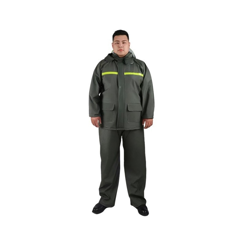 Set kišnog kaputa i kišnih hlača od pletenog materijala – za odrasle, unisex, za planinarenje i vožnju biciklom, vodootporni sloj od PVC ljepila, mogućnost tiskanja logotipa