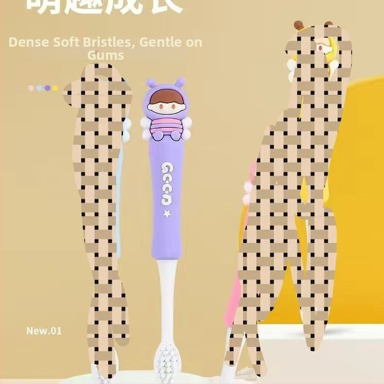 BQB detská ručná zubná kefka s mäkkými štetinami, karikatúrny dizajn, model 10