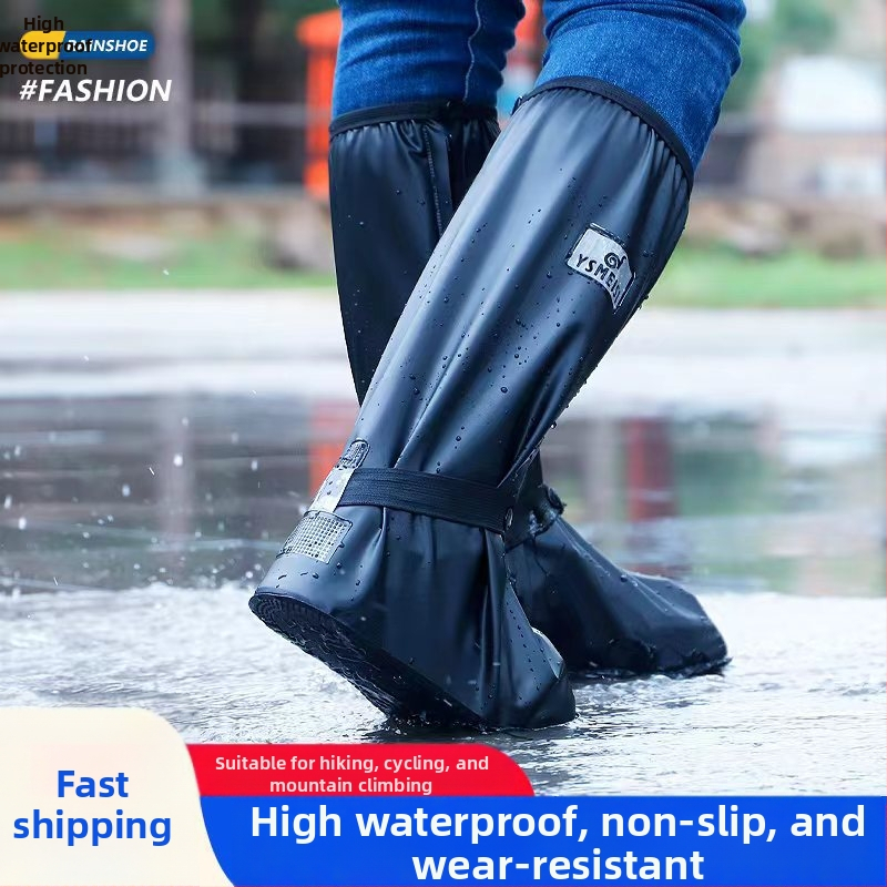 Dažďové návleky na topánky – nepremokavé, protišmykové, PVC, zosilnené, s vysokým vrškom