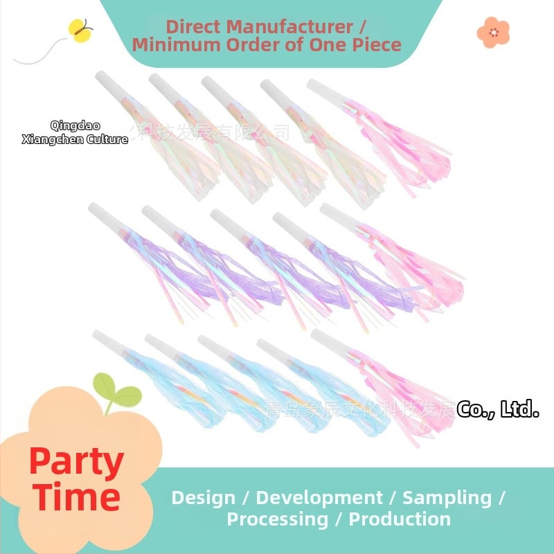 Dekorativni pompon dodatak u obliku trube – plastični materijal, prilagodba, ispis logotipa