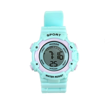 Fiatal diákoknak szánt óra – egyszerű, minimalist design (Numerikus kijelző, Elektronikus mozgás, Kör alakú műanyag tokozás, Műanyag szíj)