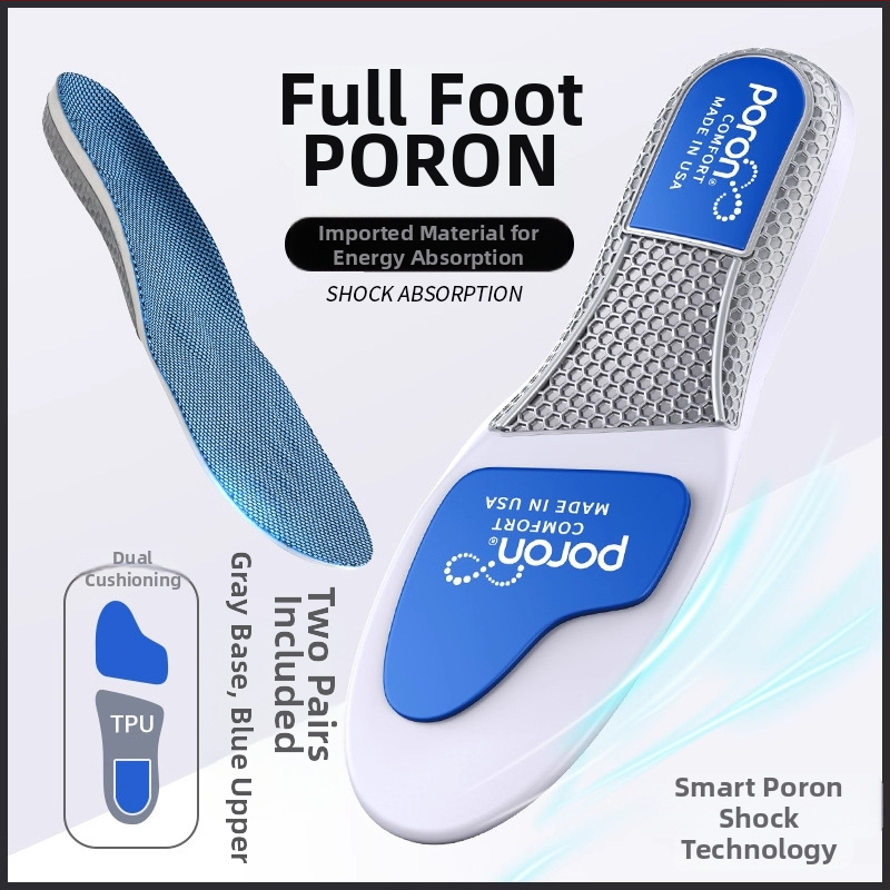 Vložky s oporou klenby do športových topánok, PU materiál, model P923poron arch, celá vložka, tlmenie nárazov, vhodné pre tenisky, kožené topánky a bežné topánky