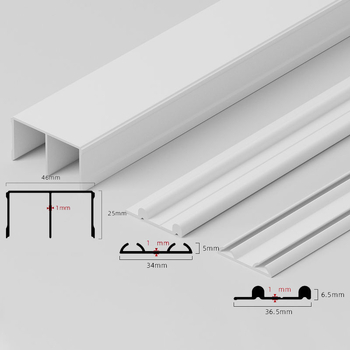 Aluminijska tračnica za klizna vrata ormara, tiši valjci, mali dvostruki tračnik (gornji i donji)