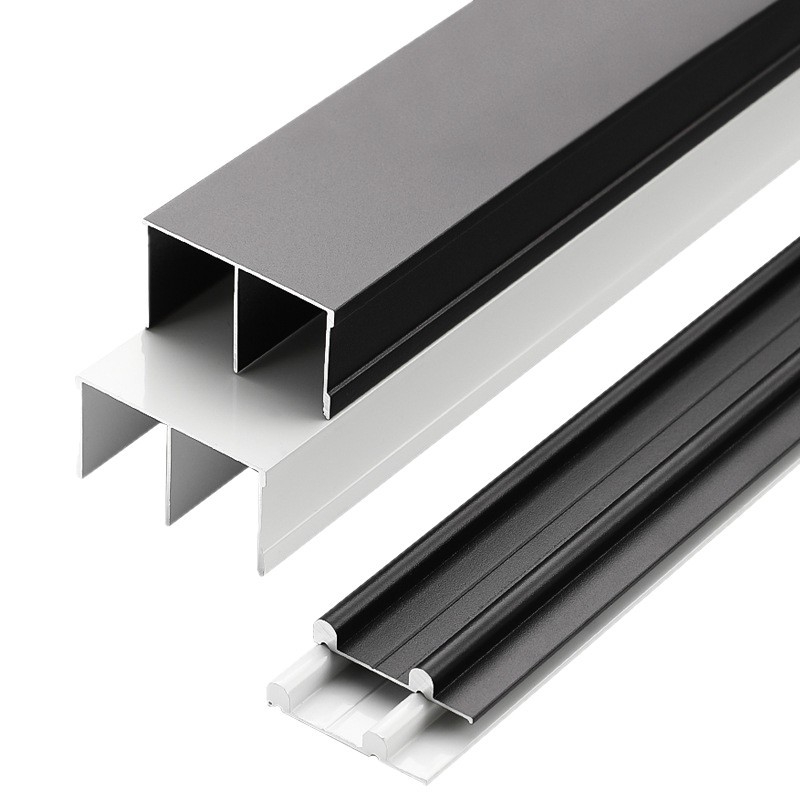 Aluminijska tračnica za klizna vrata ormara, tiši valjci, mali dvostruki tračnik (gornji i donji)