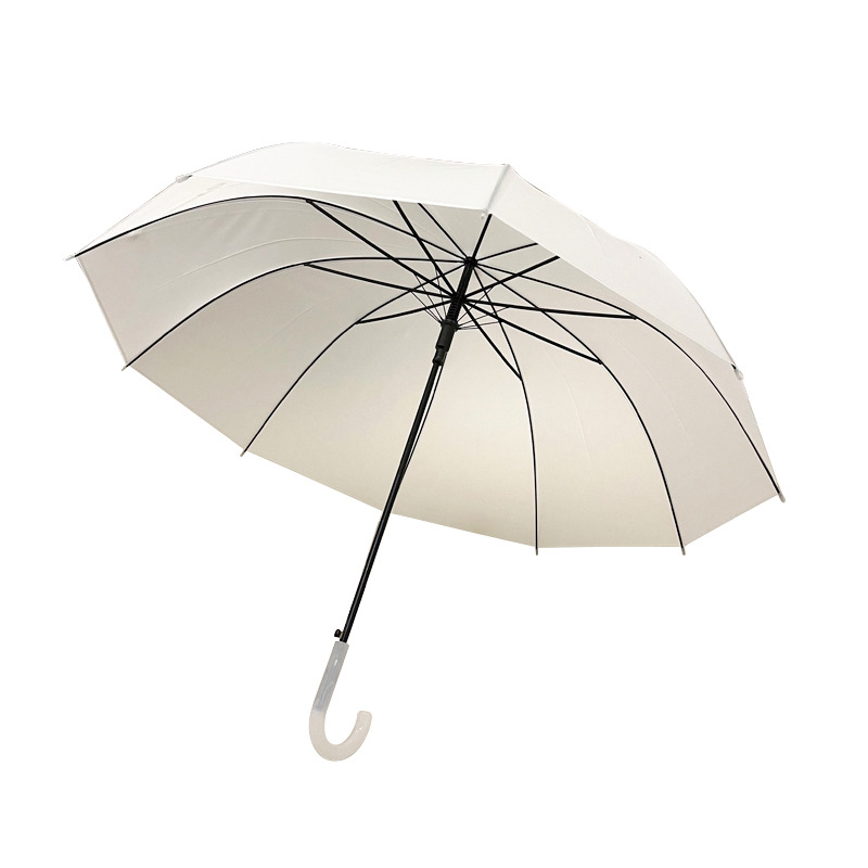 Átlátszó esernyő automatikus nyitással és hosszú nyéllel, 8 rostból álló váz, acél tengely, műanyag vászon