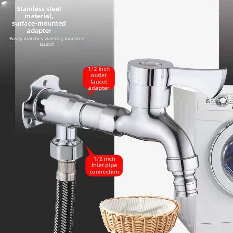 Štvorbodová nástenná základňa pre kohútik, skrytá a povrchová montáž, meď/nerezová oceľ, moderný minimalistický štýl