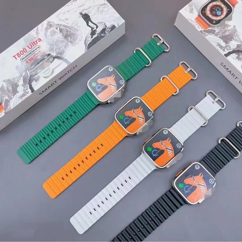 T800Ultra okosóra Bluetooth hívásokkal, pulzusmérés, vér oxigénszint mérése, alvásfigyelés, távoli selfie