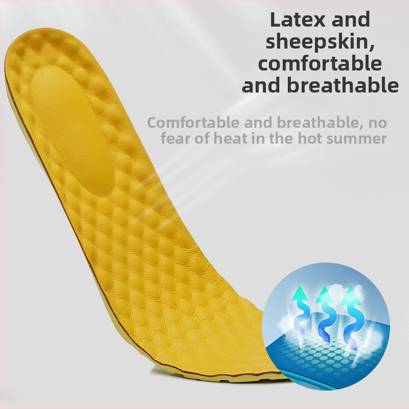 Uložak za cipele od ovčje kože i goveđe kože, model 030, cijela uložak, prozračan, upija znoj, ublažava udarce, za kožne i radne cipele