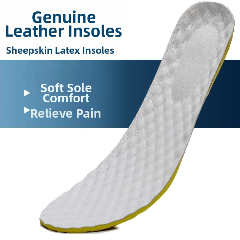 Uložak za cipele od ovčje kože i goveđe kože, model 030, cijela uložak, prozračan, upija znoj, ublažava udarce, za kožne i radne cipele