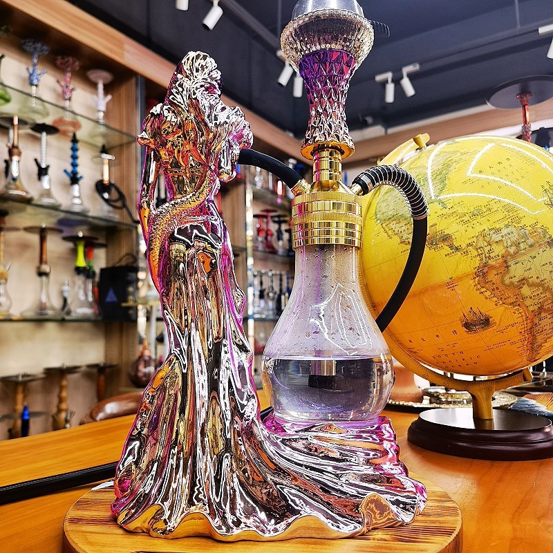 Nargila od smole, oblik božice sa svjetlećim efektom, set od 4 komada, SILU