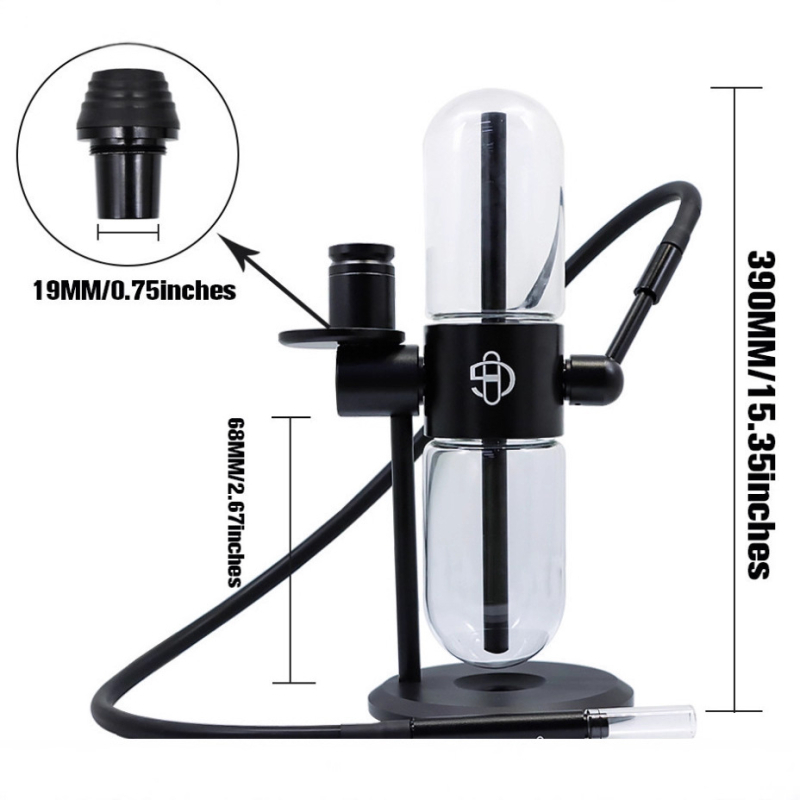 Gravity-stílusú Arab Hookah Szett, Fém, 360° Forgó Dupla Gravitációs Üveghookah, 4 Dobozos Készlet, Logó Nyomtatás Elérhető, Testreszabás