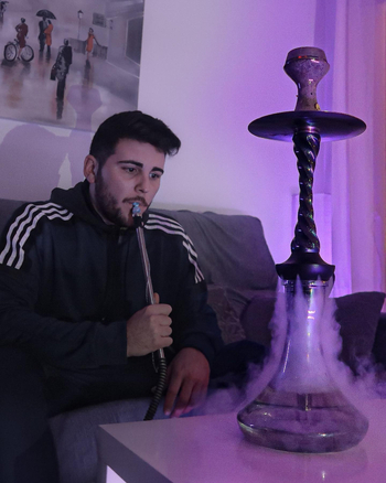 Hookah cső - rozsdamentes acél, légkivezető az alap alatt, éjszakai klub stílus és orosz stílus, Onkura Onk-8109