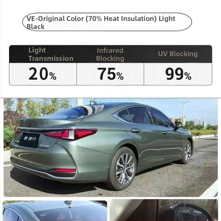 Nano keramický autofilm pre celé vozidlo s priepustnosťou 70–80% a UV ochranou nad 90%